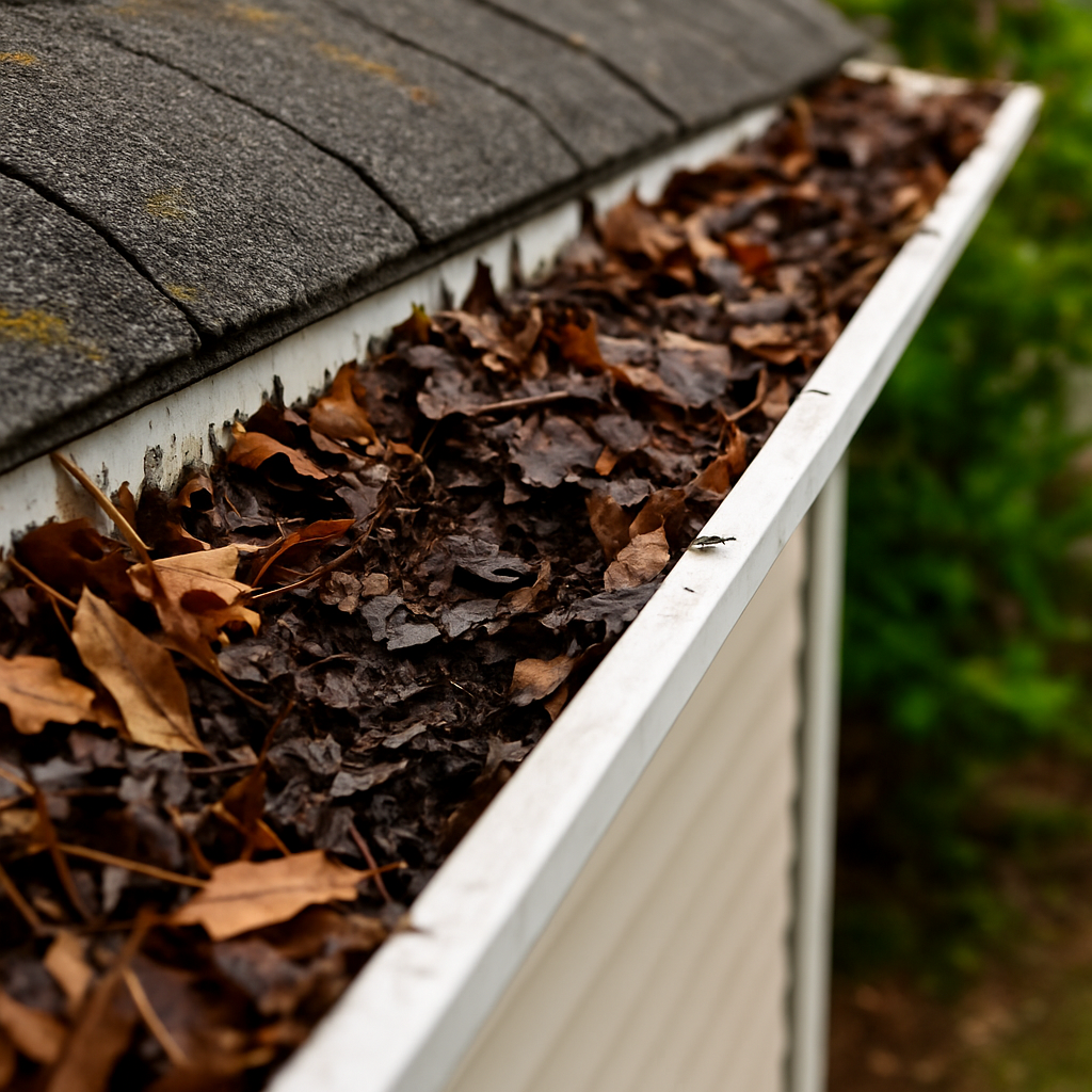 clogged guttering